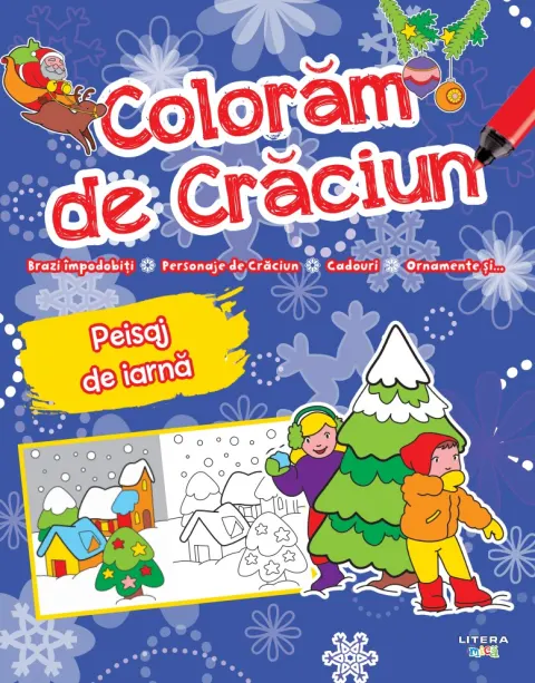 Coperta cărții Coloram de Craciun. Peisaj de iarna