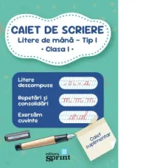 Coperta cărții Caiet de scriere. Litere de mana. Tip& I, clasa& I
