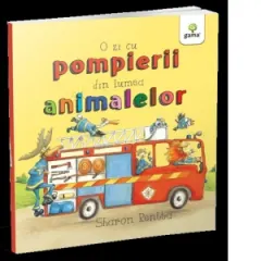 Coperta cărții O zi cu pompierii din lumea animalelor