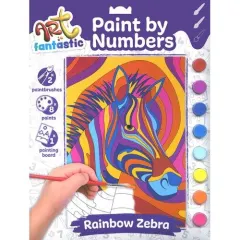 Coperta cărții Art Fantastic Paint by Number Rainbow Zebra