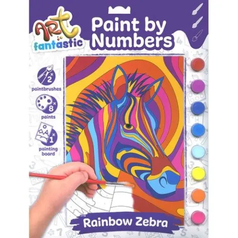 Coperta cărții Art Fantastic Paint by Number Rainbow Zebra