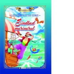 Coperta cărții Sindbad marinarul. Carte de colorat cu povesti scrisa cu litere mari de tipar