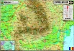 Coperta cărții Harta Romania - duo 70x50 cm, cu sipci de plastic