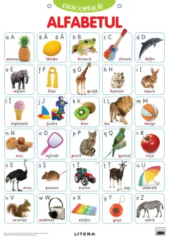 Coperta cărții Descopera! Alfabetul limbii romane (planse educationale)