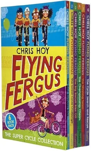 Coperta cărții Chris Hoy Flying Fergus The Super Cycle 6 Books Collection Set - The Best Birthday Bike, The Great Cycle Challenge, The Big Biscuit Bike Off, The Championship Cheats, The Winning Team, The Cycle Searc