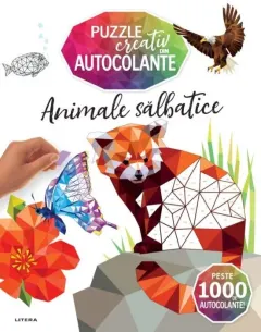 Coperta cărții Animale salbatice. Puzzle creativ din autocolante