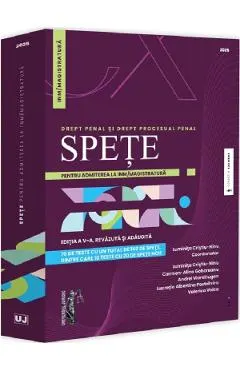 Coperta cărții Spete pentru admiterea la INM/Magistratura. Drept penal si Drept procesual penal Ed.5 - Luminita Cristiu-Ninu, Carmen-Alina Gohoreanu, Andrei Viorel Iugan, Lucretia Albertina Postelnicu, Valerica Voica