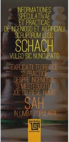 Coperta cărții Explicații teoretice și practice despre ingeniosul și meșteșugitul joc cu piese, numit șah în limba populară