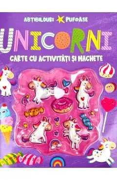 Coperta cărții Unicorni. Abtibilduri pufoase. Carte cu activitati si machete