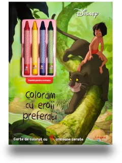 Coperta cărții Disney. Coloram cu eroii preferati (contine 4 creioane cerate)