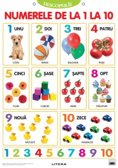 Coperta cărții Descopera! Numerele de la 1 la 10 (planse educationale)