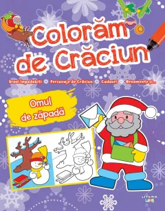 Coperta cărții Coloram de Craciun. Omul de zapada