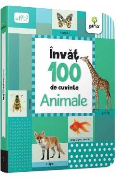Coperta cărții Invat 100 de cuvinte. Animale