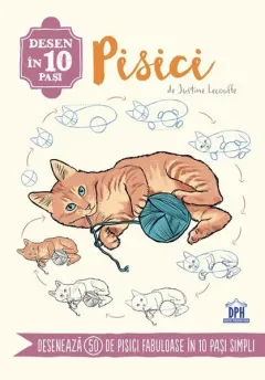 Coperta cărții Desen în 10 pași. Pisici