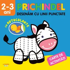 Coperta cărții Prichindel. Desenam cu linii punctate. Carte de activitati cu autocolante (2-3 ani)