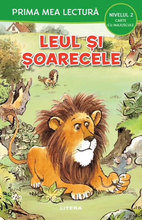 Coperta cărții Prima mea lectura. Leul si soarecele. Carte cu majuscule (Nivelul 2)