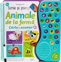 Coperta cărții Scrie si sterge. Animale de la ferma. Carte cu sunete