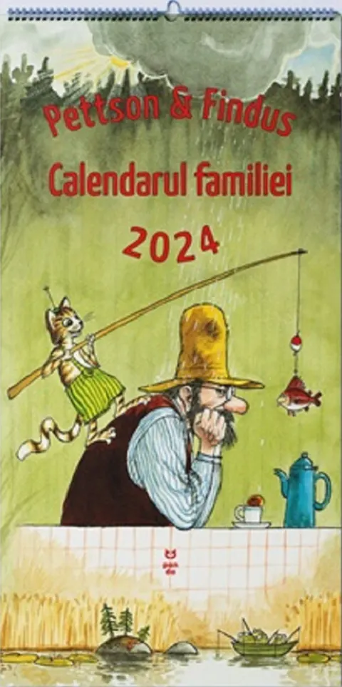 Coperta cărții Pettson si Findus. Calendarul familiei 2024