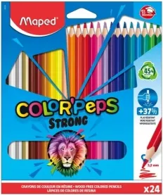 Coperta cărții Creioane colorate Maped Color&’Peps Strong, 24 culori/set