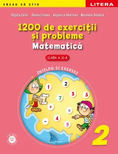 Coperta cărții 1200 de exercitii si probleme de matematica. Clasa II