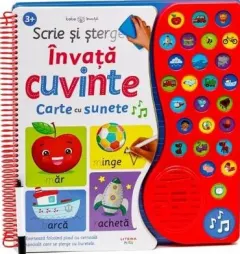 Coperta cărții Scrie si sterge. Invata cuvinte. Carte cu sunete