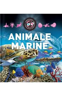 Coperta cărții animale marine 3d. enciclopedie