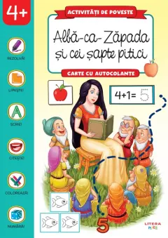 Coperta cărții Activitati de poveste. Alba-ca-Zapada si cei sapte pitici. Carte cu autocolante