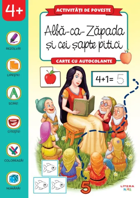 Coperta cărții Activitati de poveste. Alba-ca-Zapada si cei sapte pitici. Carte cu autocolante