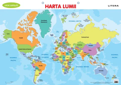 Coperta cărții Descopera! Harta lumii (planse educationale)