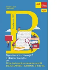 Coperta cărții Bacalaureat 2025. O prezentare cronologica a literaturii romane prin 70 de teste pentru evaluarea curenta si bacalaureat: subiectul I si al II-lea