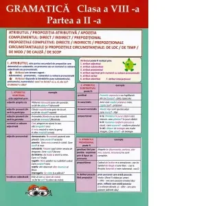Coperta cărții Plansa. Gramatica - Clasa a VIII-a, partea a II-a
