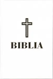 Coperta cărții Biblia sau Sfanta Scriptura (editie a Sfantului Sinod) format 0.53, coperta alba, aurita