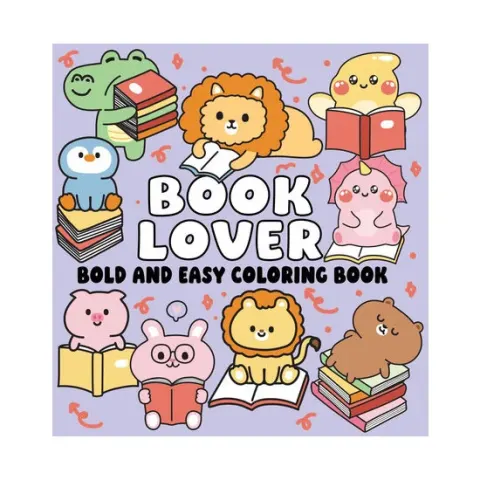 Coperta cărții Book Lover Bold and Easy Coloring Book (Trade Paperback) — Relaxing Large-Print Designs for Readers, Bibliophiles, and Cozy Creative Moments