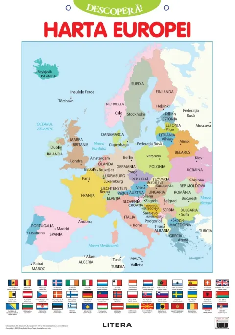 Coperta cărții Descopera! Harta Europei (planse educationale)