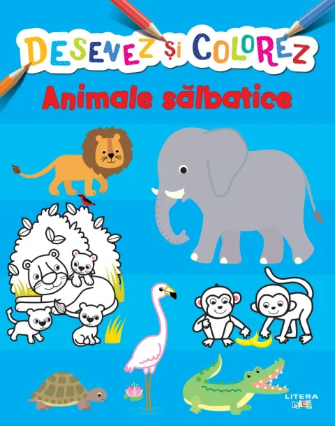 Coperta cărții Desenez si colorez. Animale salbatice