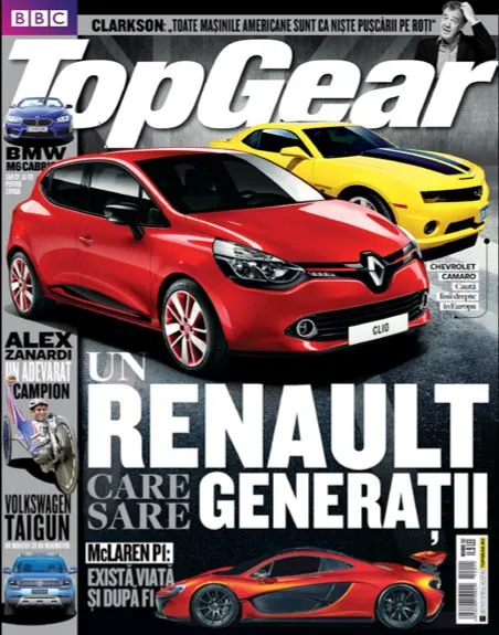 Revista Top Gear + un magnet cadou cu noul Renaul Clio