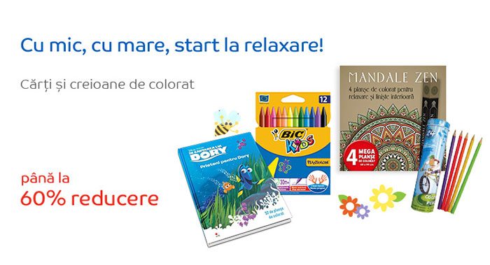 cărți și creioane de colorat